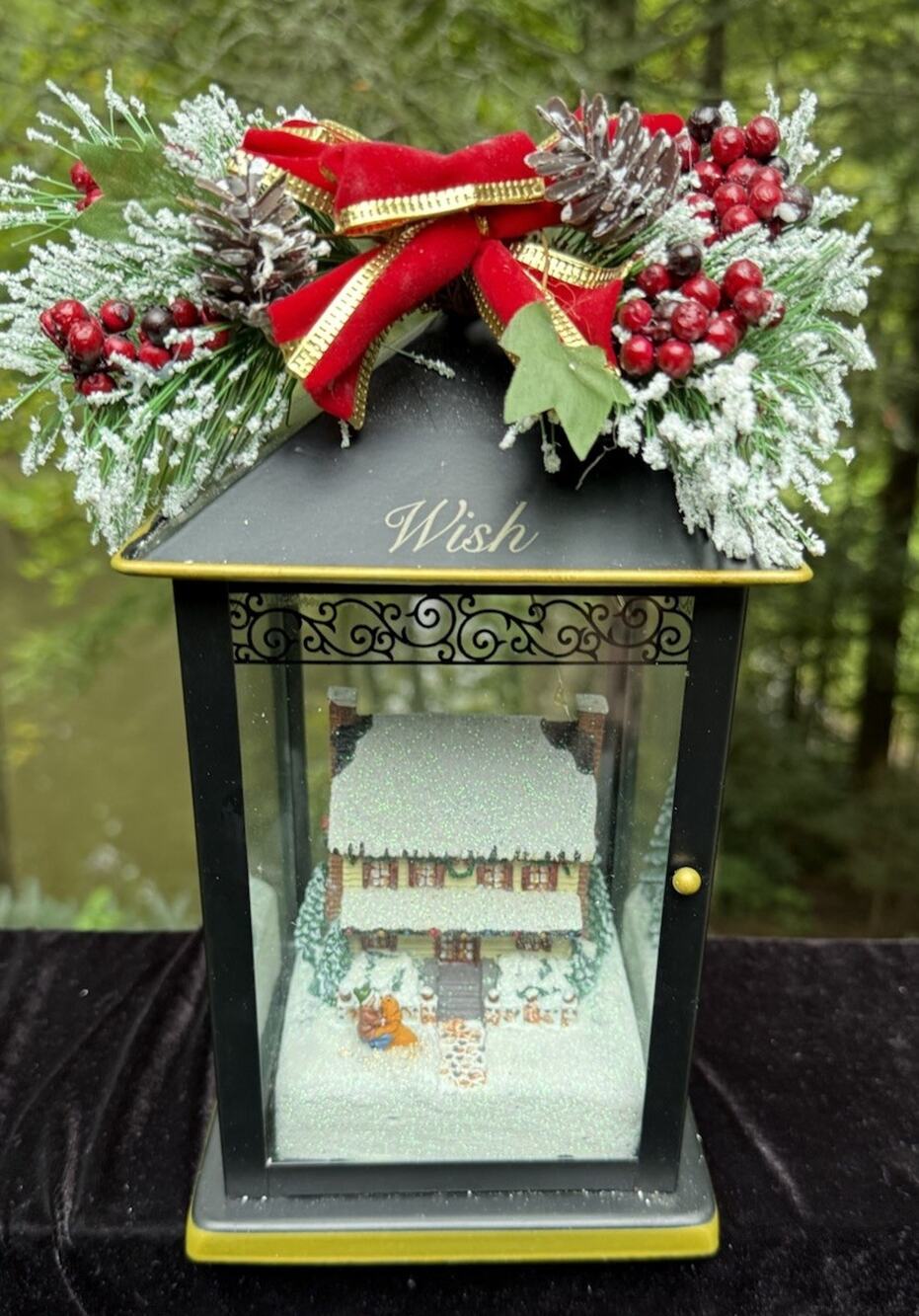 Thomas Kinkade Christmas Lantern Sparkle Of The Season WISH Rare! MWT -11